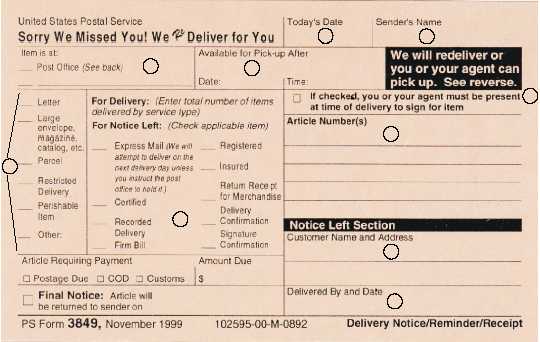 Registered Mail Form